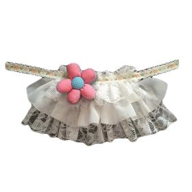 Retro Style Handmade Lace Collars Cute Flower Dog Necklace Collar 8.2-11.2"