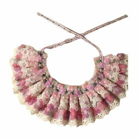 Floral Retro Style Violet Lace Collars Beads Handmade Necklace 8.2-11.2"