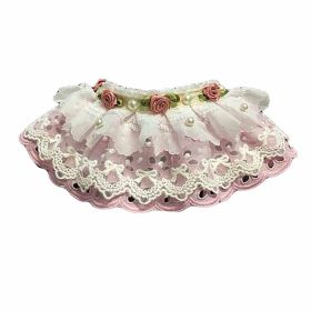 Pink Lace Collars Retro Style Handmade Dog Necklace 8.2-11.2"
