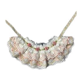 Handmade Retro Style Lace Collars Dog Necklace/Neckerchief Pink Rose 8.2"-11