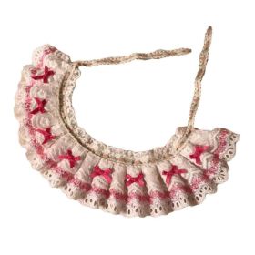 Handmade Pink Bowknot Retro Lace Collars Dog Neckerchief 8.2-11.2"