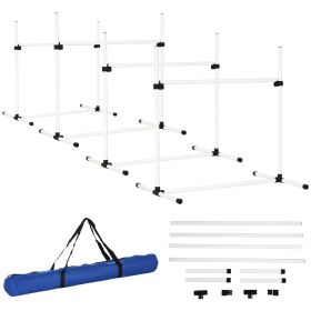Dog Agility Training Equipment, 4 Piece Set with Adjustable Height Jump Bars