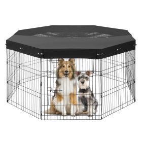 Dog Playpen, 8 Pcs 30"H x 24"W Panels Foldable Metal Exercise Pen, Dog Fence