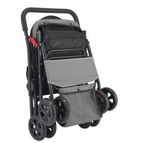 Pet Stroller, 44 lbs Weight Capacity, Foldable Dog Stroller Cart