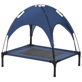Elevated Portable Dog Cot Pet Bed with UV Protection Canopy Shade