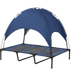 48" x 36" Elevated Portable Dog Cot Cooling Pet Bed with UV Protection Canopy
