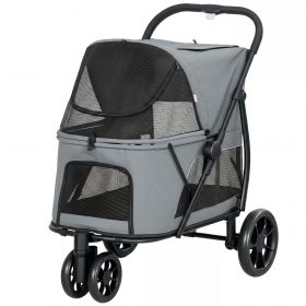 3 Wheel Pet Stroller with Easy One-Click Quick Fold