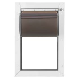 Pet Door, Large, with Double Magnetic Flaps and Metal Frame, Strong and Weather