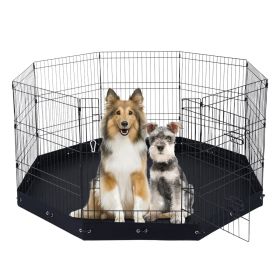 Dog Playpen, 8 Pcs 30"H x 24"W Panels Foldable Metal Pet Exercise Pen, Dog Fence