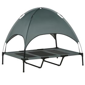 48" x 36" Elevated Dog Cot Cooling Pet Bed with UV Protection Canopy