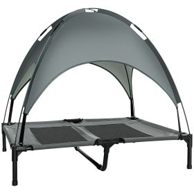 Elevated Dog Bed with Removable Canopy, Outdoor Dog Cot with UV Protection