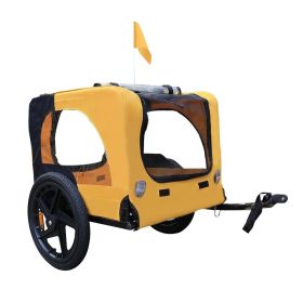Yellow Outdoor Heavy Duty Foldable Utility Dog Bicycle Trailer