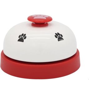 Pet Training Bell Clicker with Non Skid Base, Pet Potty Training Clock, Communication Tool  Interactive Device (Color: Red)